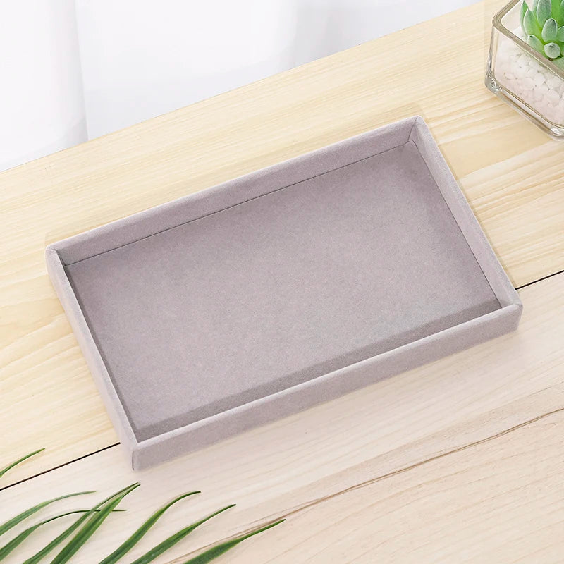 Jewelry Storage Box Earring Ring Necklace Brooch Holder Flannelette Jewelry Display Box Necklace Classification Organizer