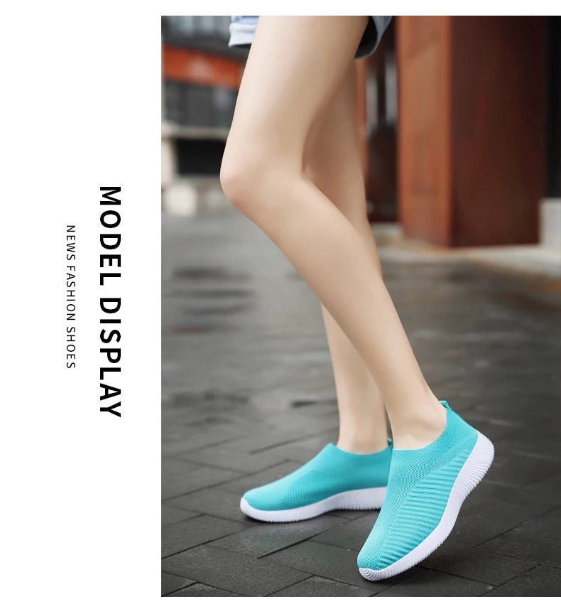 Women Vulcanized Shoes High Quality Women Sneakers Slip On Flats Shoes Women Loafers Plus Size 42 Walking Flat