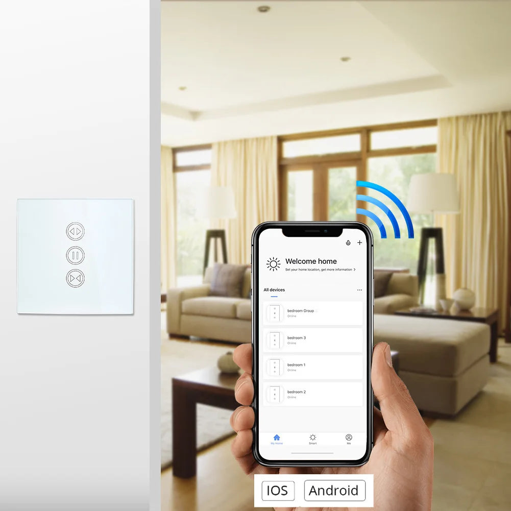 "Smart WiFi Curtains & Blinds Switch | Tuya Roller Shutter Motor with Google Home & Alexa Voice Control"