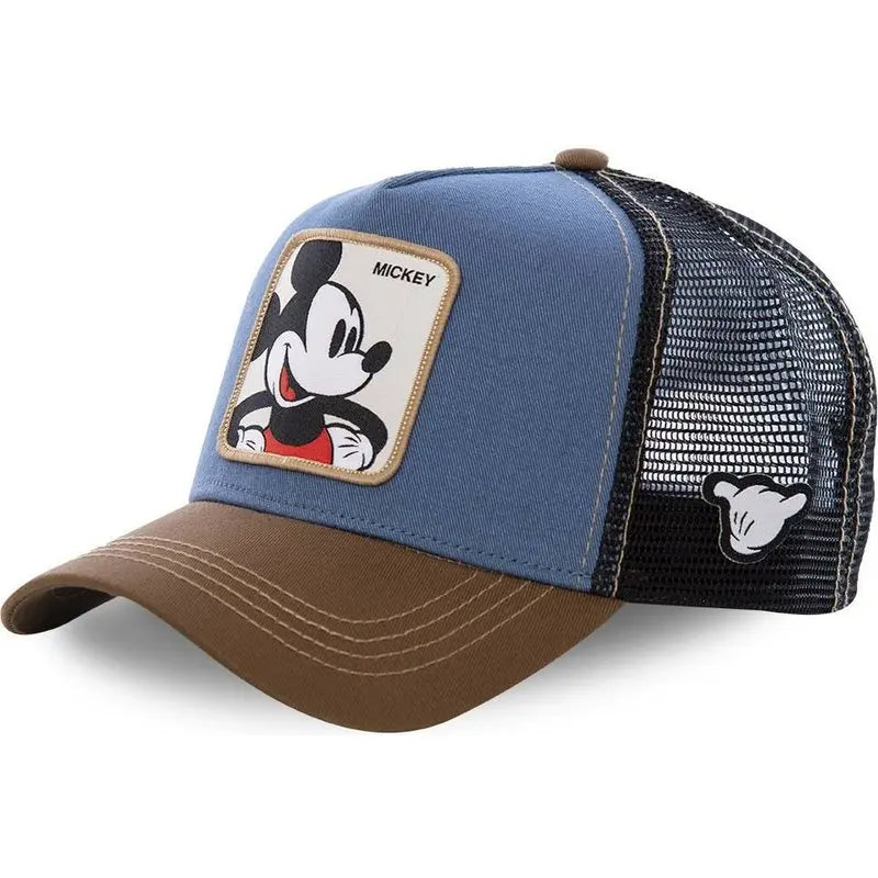 New Brand Mickey Anime Blue Khaki Snapback Cap Cotton Baseball Cap Men Women Hip Hop Dad Hat Trucker Mesh Hat Dropshipping