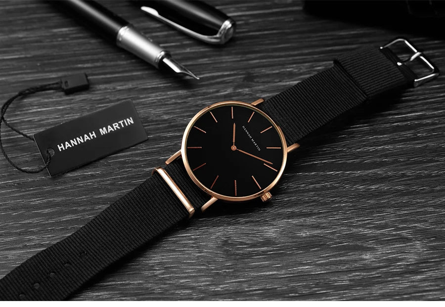 Dropshipping High Quality Rose Gold Dial Watch Men Leather Waterproof Wristwatch Women Dress Fashion Japan Quartz Movement Saat