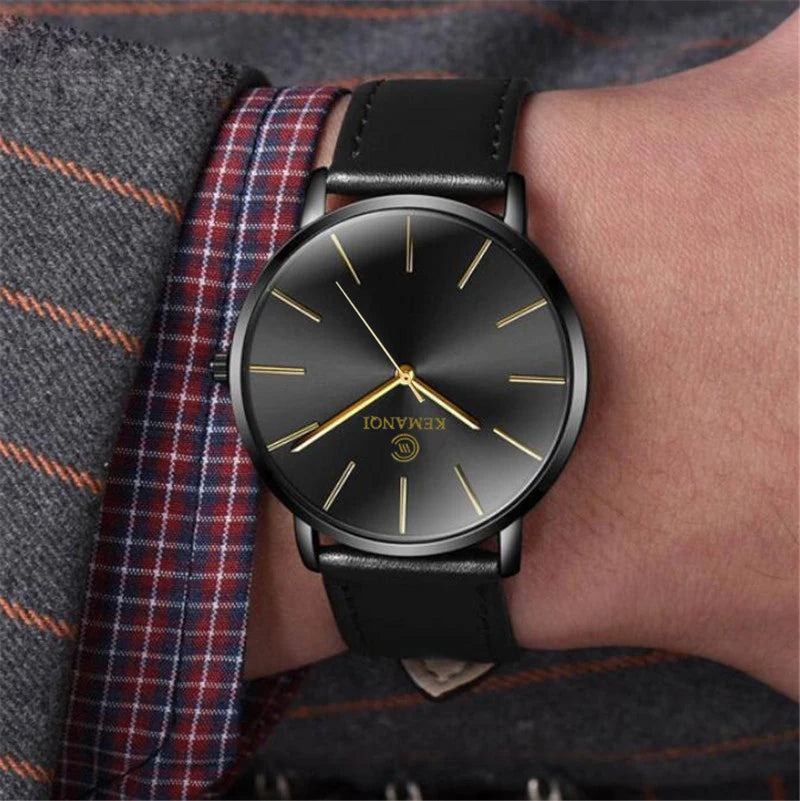 Mens Watches Top Luxury Brand Ultra thin Wrist Watch Men Watch Blue Glass Men's Watch Clock relogio masculino erkek kol saati