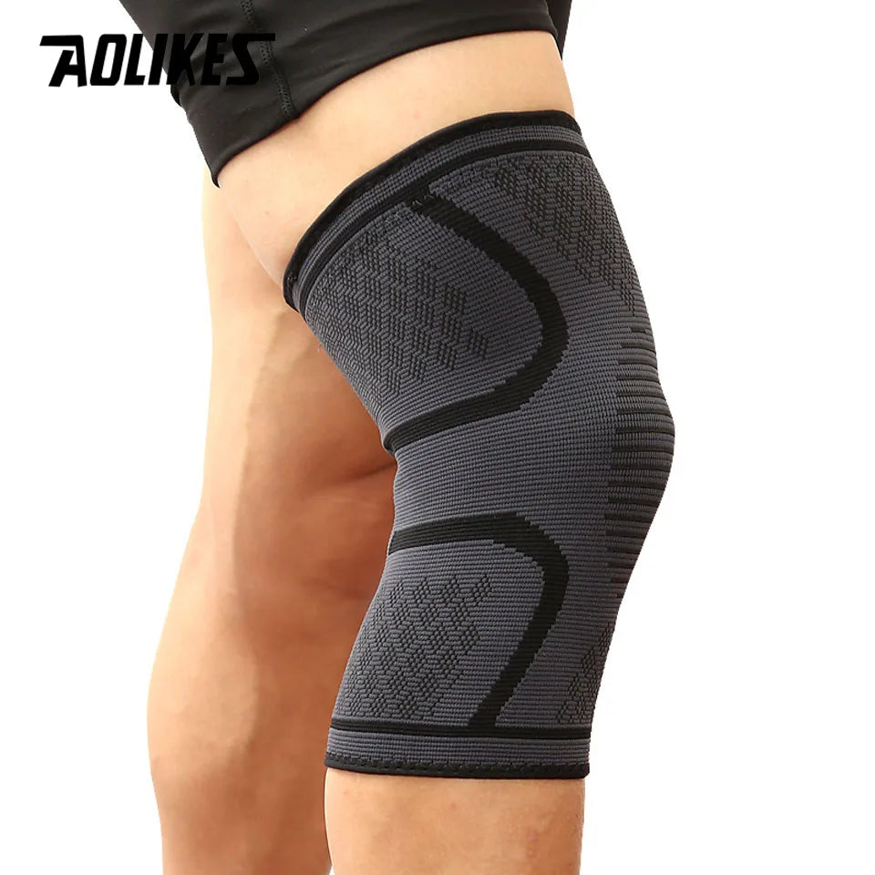 AOLIKES 1PCS Fitness Running Cycling Knee Support Braces Elastic Nylon Sport Compression Knee Pad Sleeve For Basketball