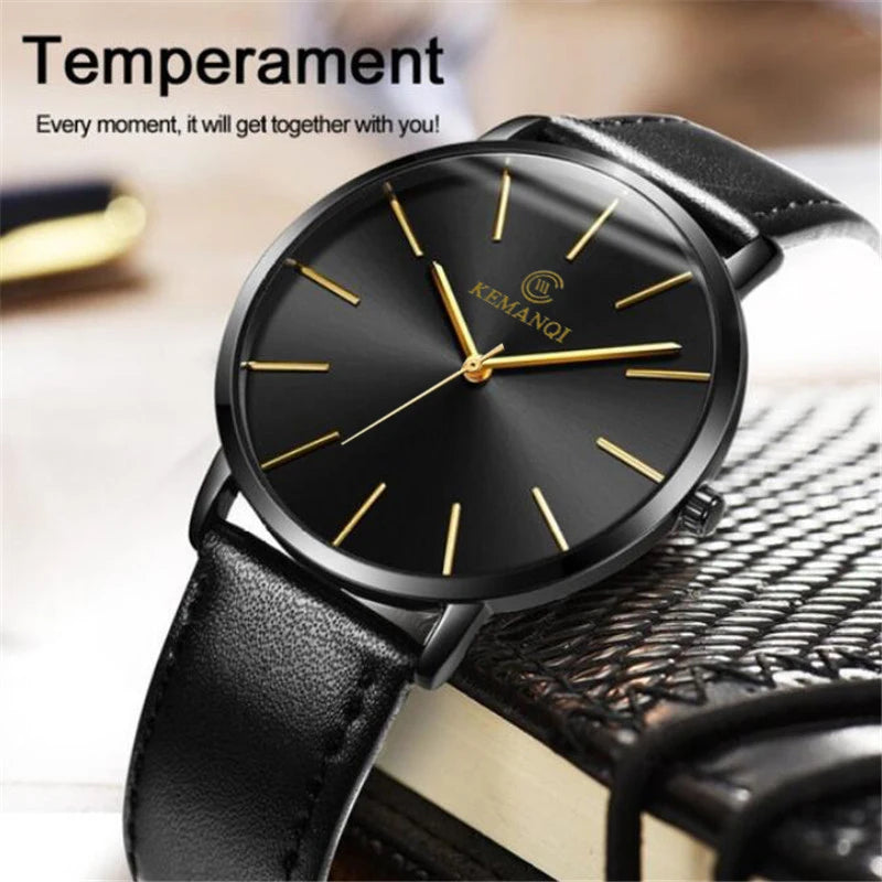 Mens Watches Top Luxury Brand Ultra thin Wrist Watch Men Watch Blue Glass Men's Watch Clock relogio masculino erkek kol saati