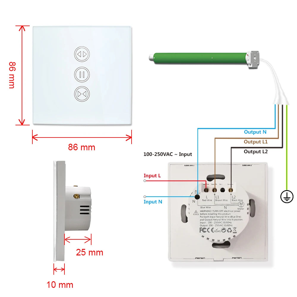 "Smart WiFi Curtains & Blinds Switch | Tuya Roller Shutter Motor with Google Home & Alexa Voice Control"