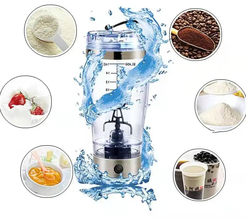 Electric Protein Shake Stirrer USB Shake Bottle Milk Coffee Blender Kettle Sports And Fitness Charging Electric Shaker Cup