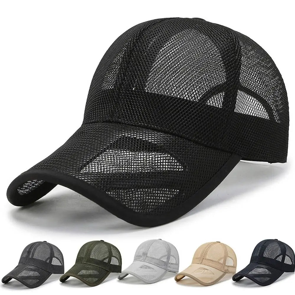 Breathable Men Women Fashion Adjustable Sun Protection Caps Full Mesh Hats Baseball Cap Summer Sunscreen Hats