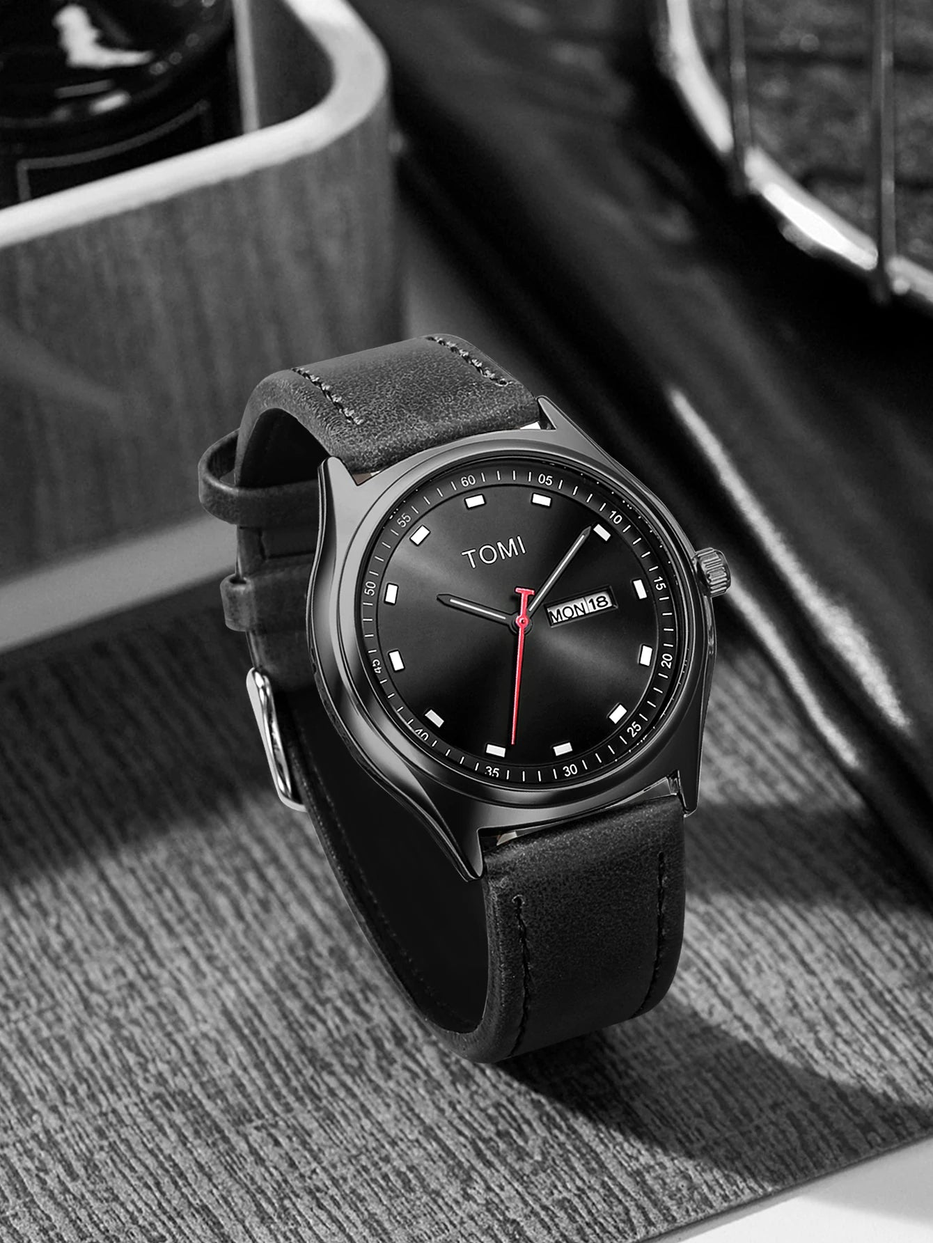 TOMI Minimalist Men's Watch Business Casual Men's And Women's Quartz Watch Fashionable And Versatile Calendar Quartz Watch