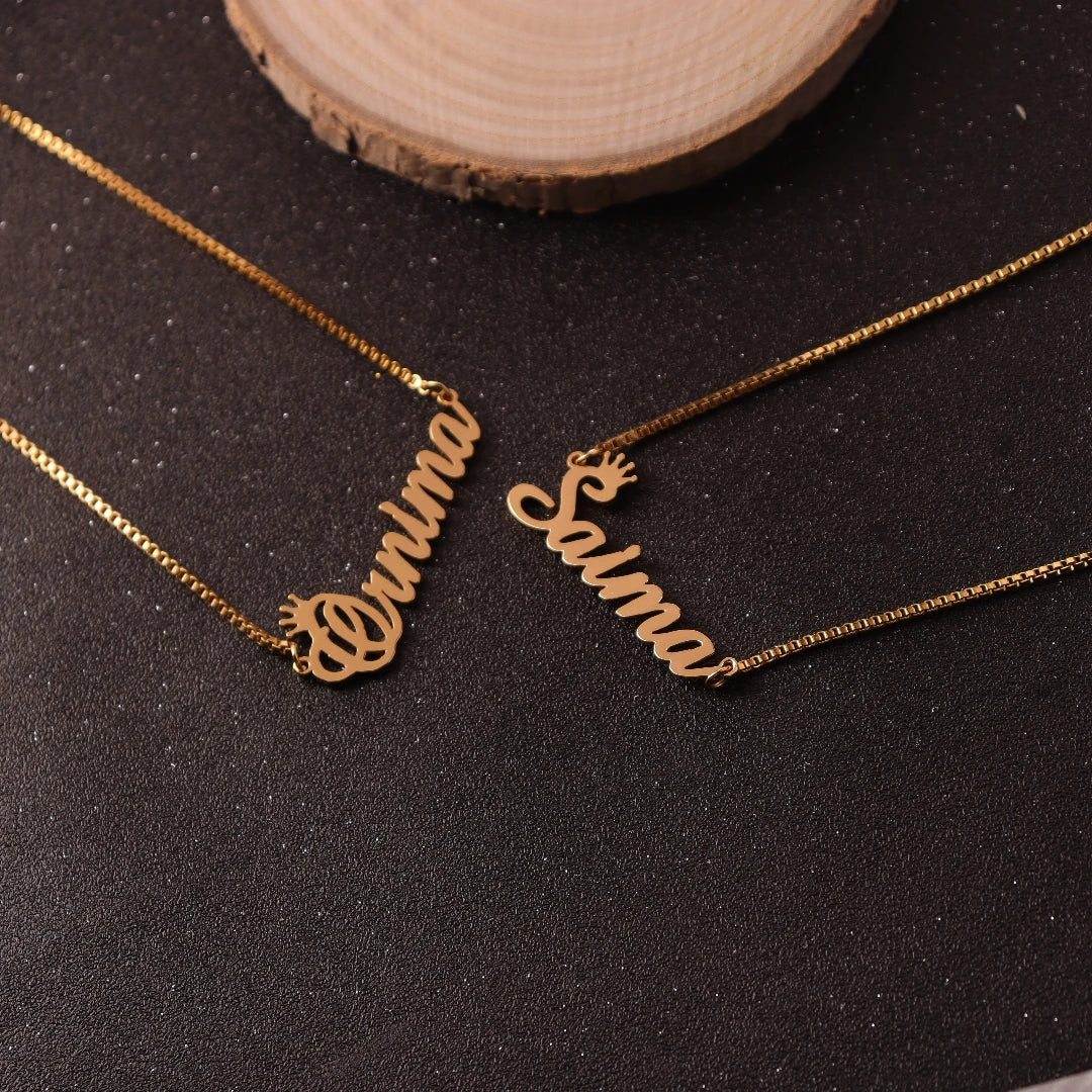 Personalised Gold Name Necklace with Box Chain  Custom Name Necklace Handmade Jewelry Personalised Birthday Gift for Her Mom