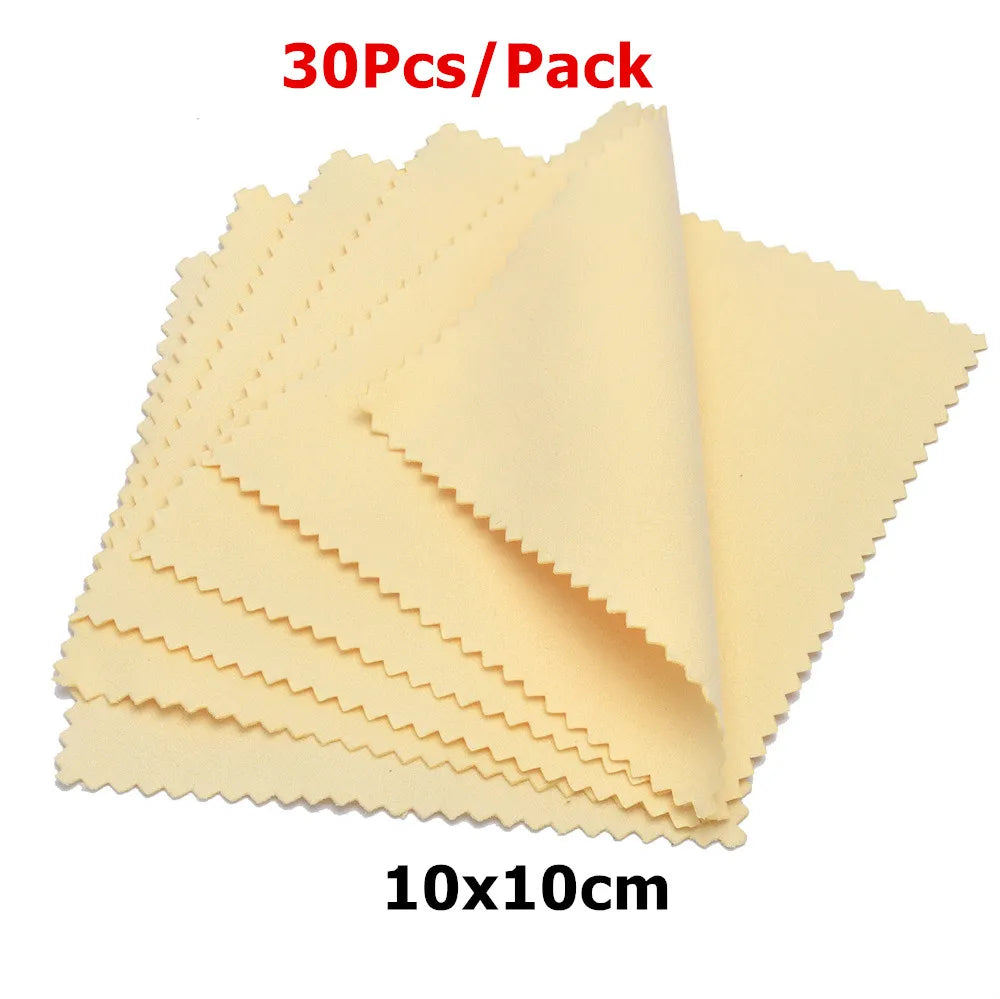 60mm 80mm 100mm Jewelry Polishing Cloth Double-Sided Cleaning Cloth for Gold Silver Jewelry Tools 10-30Pcs