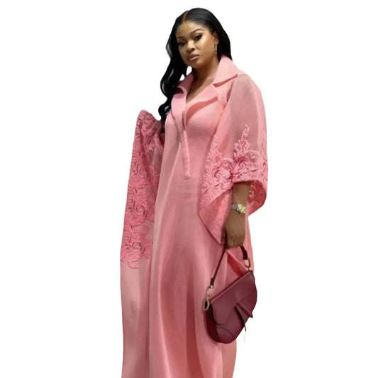 Elegant African Party Evening Dresses for Women 2024 African 3/4 Sleeve Plus Size Long Maxi Dress Gowns Dashiki Africa Clothing