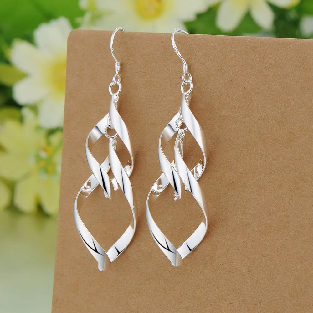 Original 925 Sterling Silver Earrings Hearts For Women Exquisite Student Girlfriend Jewelry Accessories Wedding Fashion Gift