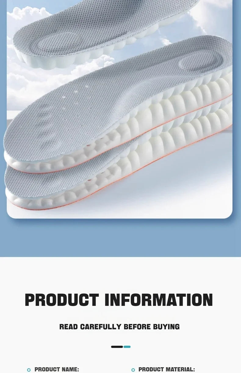 1Pair 4D Soft Shoes Insoles for Feet Plantar Fasciitis Insole Arch Support Orthopedic Inserts Sports Shock Absorption Shoe Pads