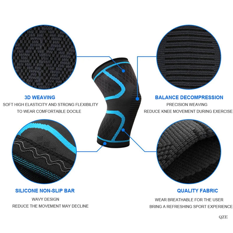 1PCS Fitness Running Cycling Knee Support Braces Elastic Nylon Sport Compression Knee Pad Sleeve for Basketball Volleyball