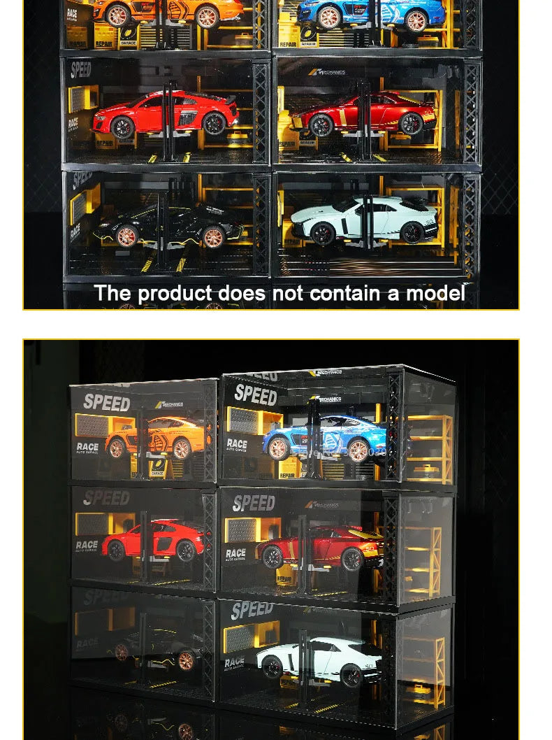 1/24 Scale DIY Maintenance Shop Alloy Model Car Toy Simulated Garage Scene Model Diecast Metal Decoration Birthday Gifts for Boy