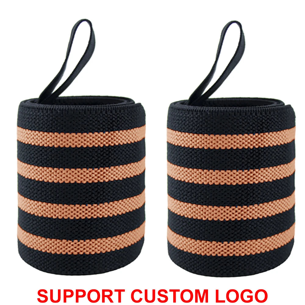 1 Pair Wristband Wrist Support Brace Straps Extra Strength Weight Lifting Wrist Wraps Bandage Fitness Gym Training Custom Logo