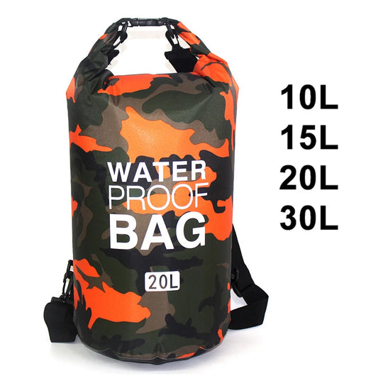 30L Waterproof Swimming Bag Dry Sack Camouflage Colors Fishing Boating Kayaking Storage Drifting Rafting Bag