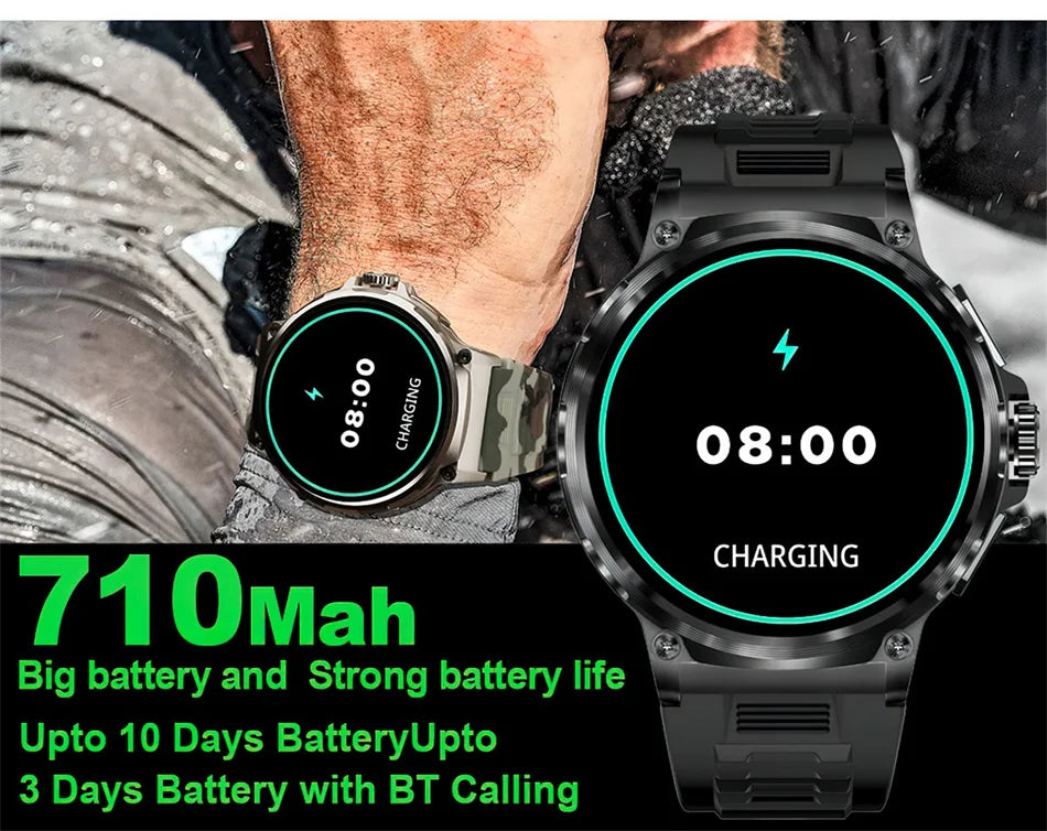 KAVSUMI 1.85 Inch HD Bluetooth Call Smart Watch Men Sports Fitness Tracker Watch Heart Monitor 710mAh Smartwatch For Android IOS