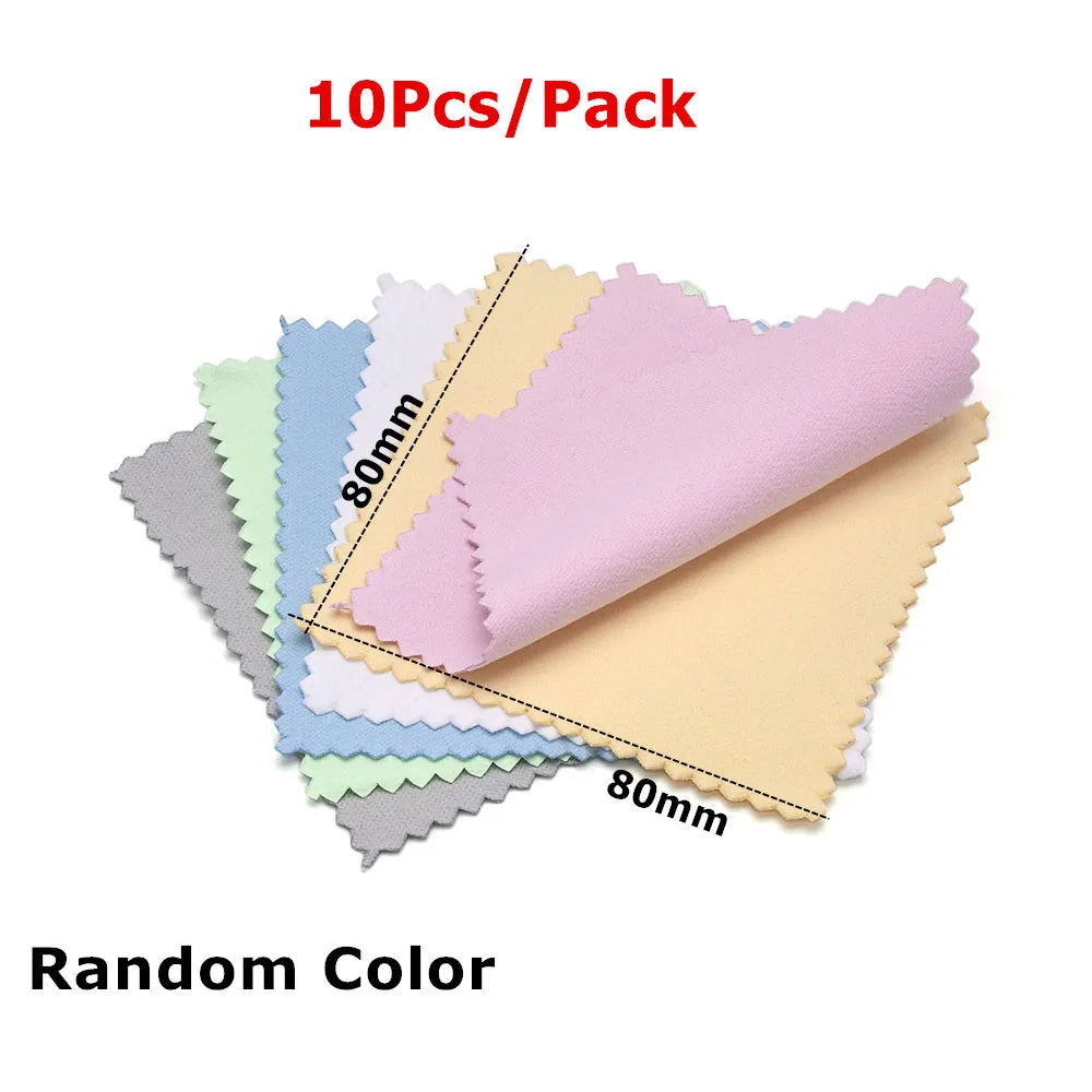 60mm 80mm 100mm Jewelry Polishing Cloth Double-Sided Cleaning Cloth for Gold Silver Jewelry Tools 10-30Pcs