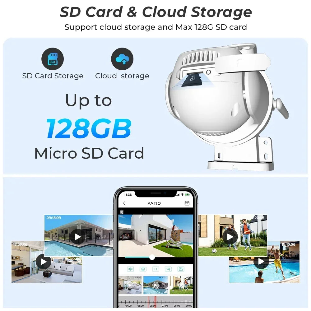 Xiaomi 8MP 4K PTZ Wifi Camera Dual Lens with Dual Screen Human Detect Auto Tracking Wireless Surveillance Camera iCSee