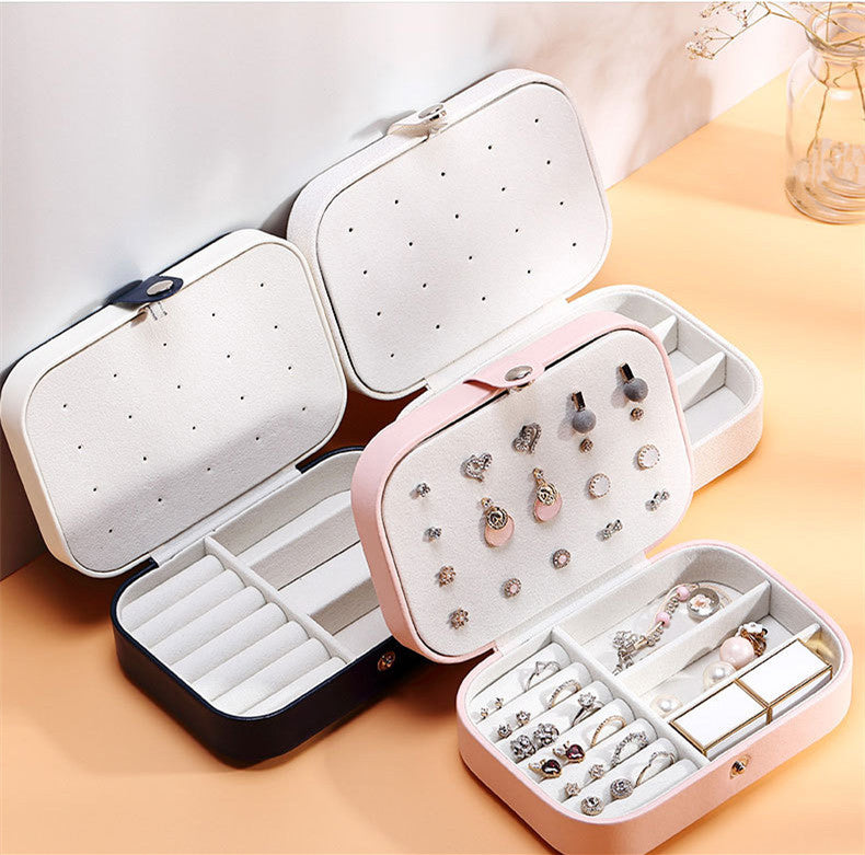 2023 Portable Jewelry Box Jewelry Organizer Display Travel Jewelry Case Boxes Button Leather Storage Zipper Jewelers Joyero