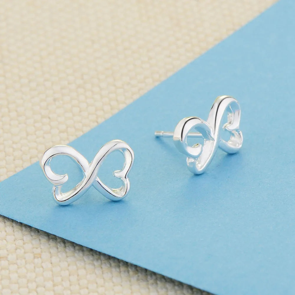 Original 925 Sterling Silver Earrings Hearts For Women Exquisite Student Girlfriend Jewelry Accessories Wedding Fashion Gift