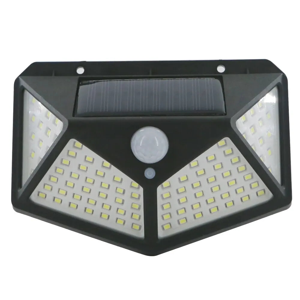 1/2/4/6/10PCS 100 LED Solar Wall Lamp 4 Sides Luminous With Motion Sensor Outdoor Garden Courtyard Waterproof Wall Light