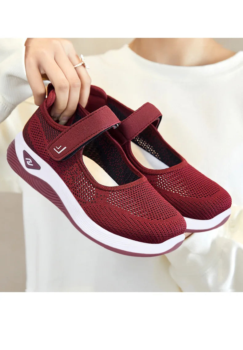 Running Sneakers Women Fashion Mesh Breathable Casual Wedge Platform Hiking Shoes Female Tenis Feminino Zapatillas Mujer2023