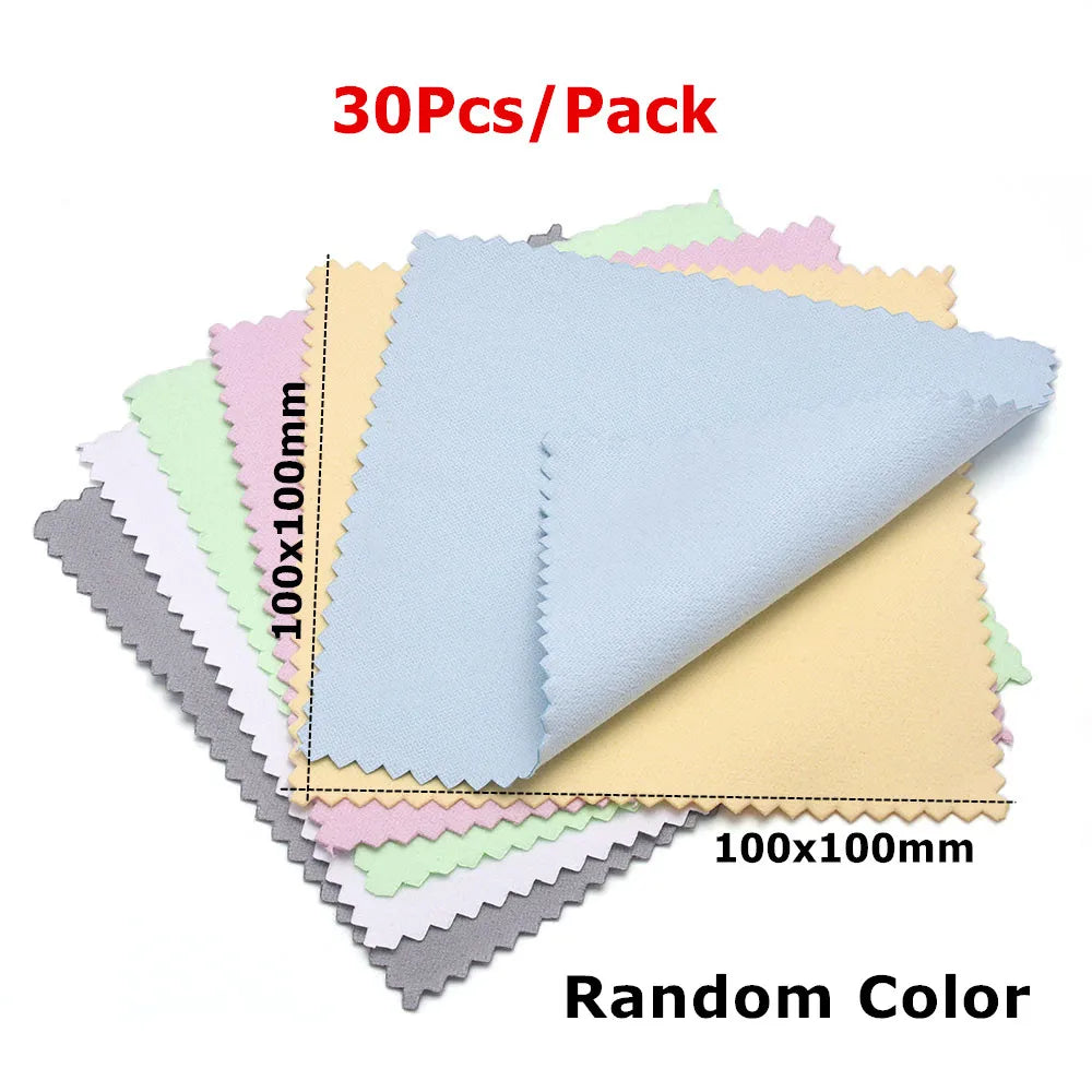 60mm 80mm 100mm Jewelry Polishing Cloth Double-Sided Cleaning Cloth for Gold Silver Jewelry Tools 10-30Pcs