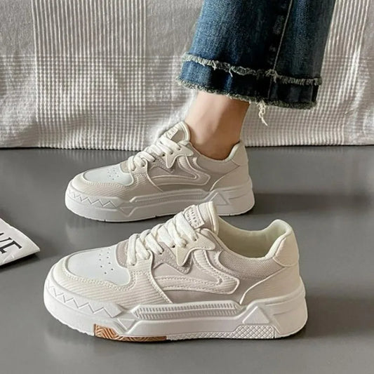 Brand Leather Women's Sneakers White Platform Woman Sports Sneakers Female Vulcanized Shoes Sneakers Casual Ladies Trainers