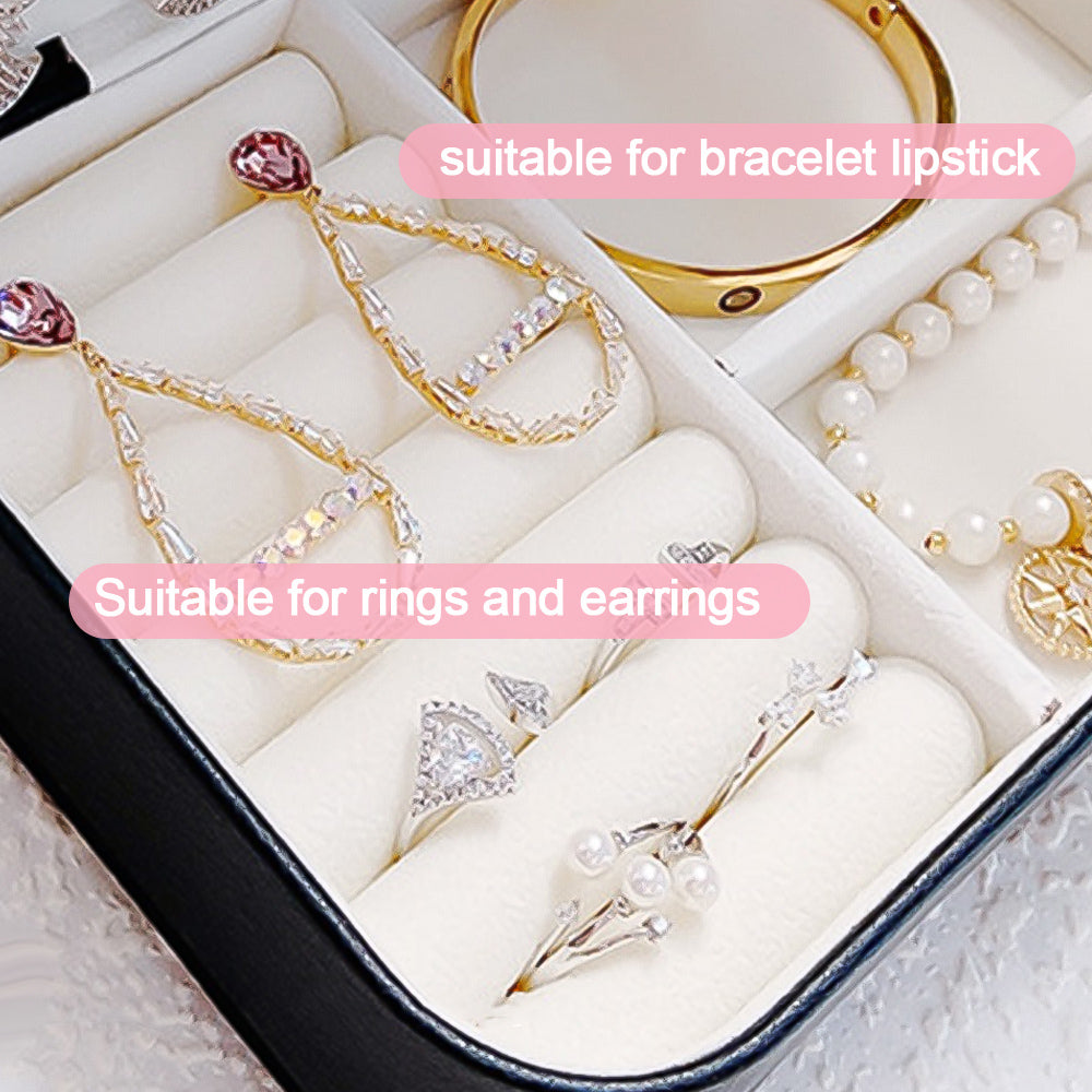 Korean Version Simple Ins Style Portable Jewelry Storage Box 2023 New High-end Exquisite Large Capacity Travel Jewelry Bag