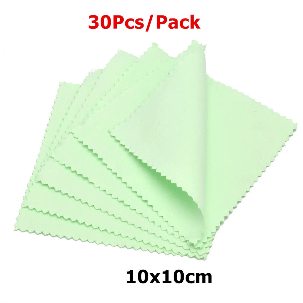 60mm 80mm 100mm Jewelry Polishing Cloth Double-Sided Cleaning Cloth for Gold Silver Jewelry Tools 10-30Pcs