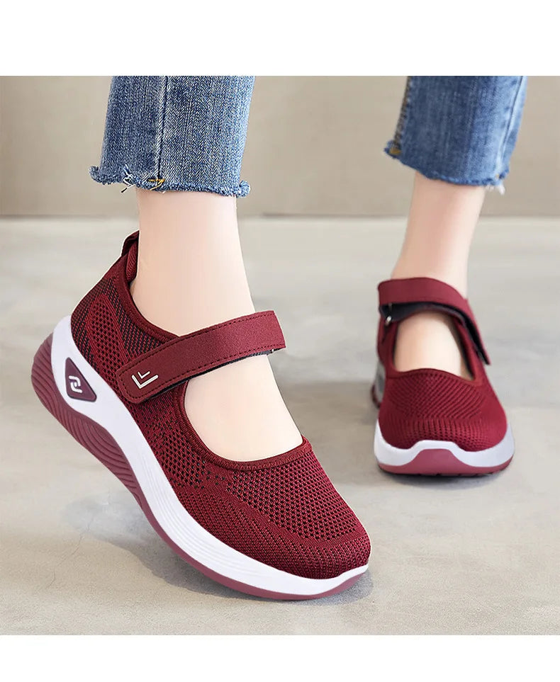 Running Sneakers Women Fashion Mesh Breathable Casual Wedge Platform Hiking Shoes Female Tenis Feminino Zapatillas Mujer2023