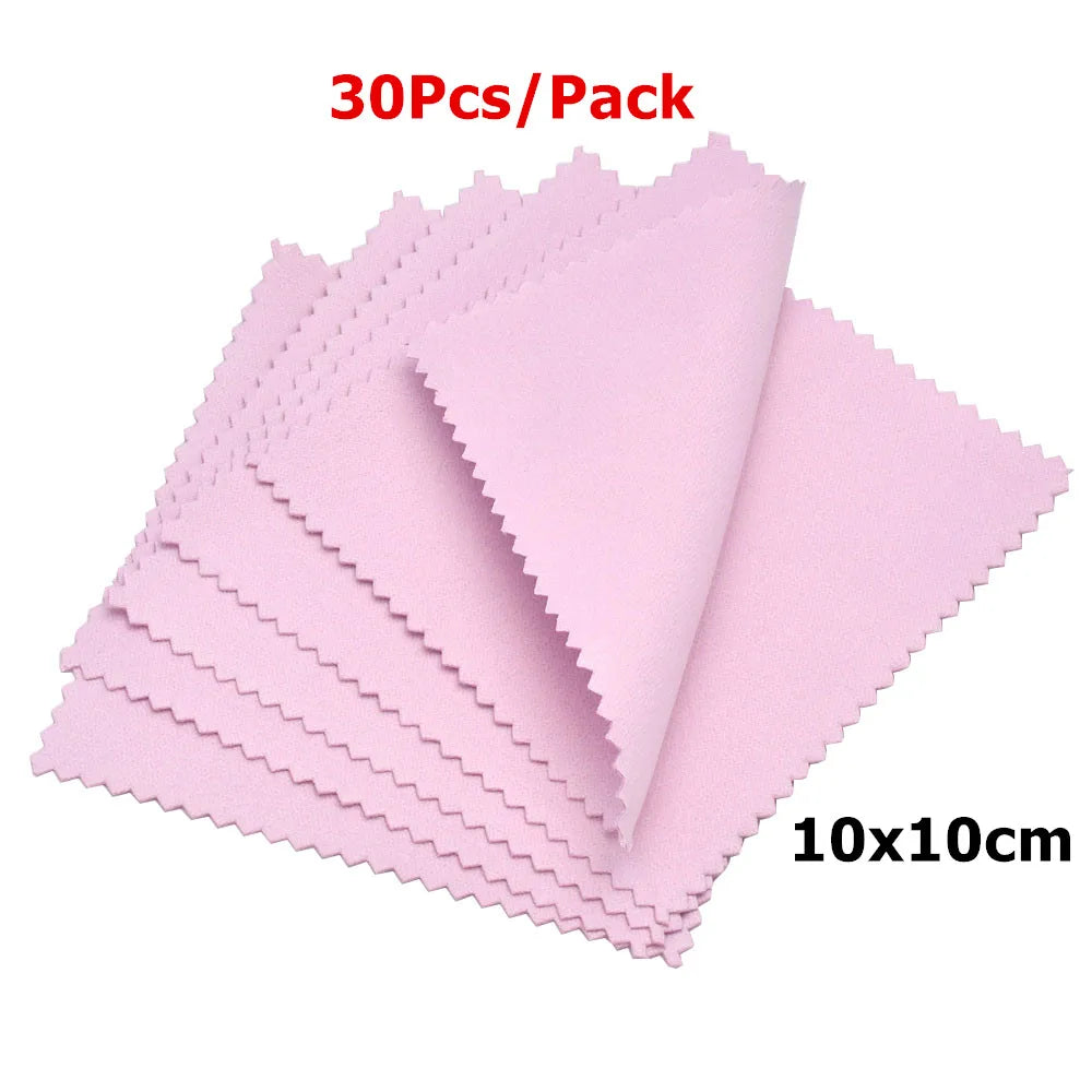 60mm 80mm 100mm Jewelry Polishing Cloth Double-Sided Cleaning Cloth for Gold Silver Jewelry Tools 10-30Pcs