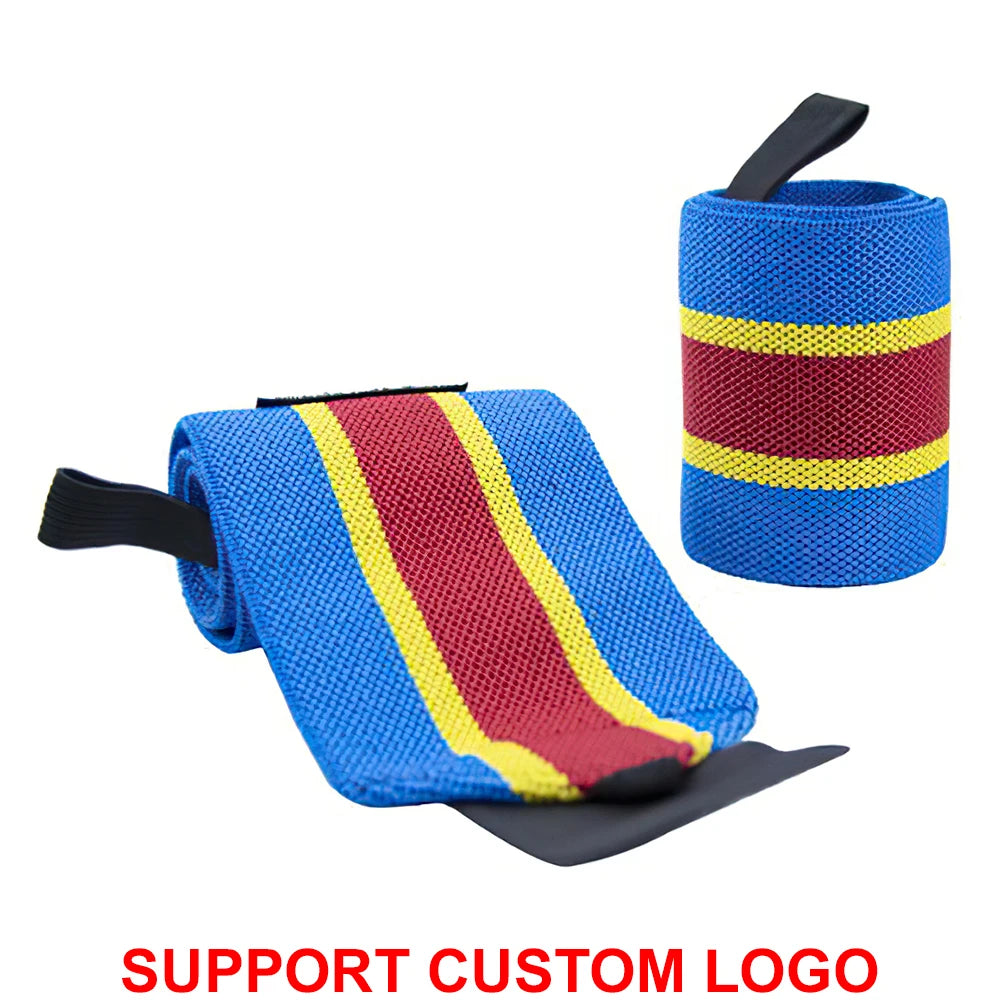 1 Pair Wristband Wrist Support Brace Straps Extra Strength Weight Lifting Wrist Wraps Bandage Fitness Gym Training Custom Logo