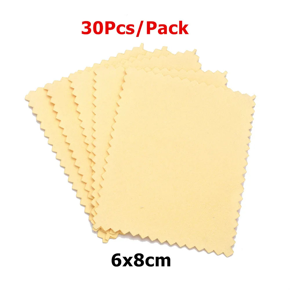 60mm 80mm 100mm Jewelry Polishing Cloth Double-Sided Cleaning Cloth for Gold Silver Jewelry Tools 10-30Pcs