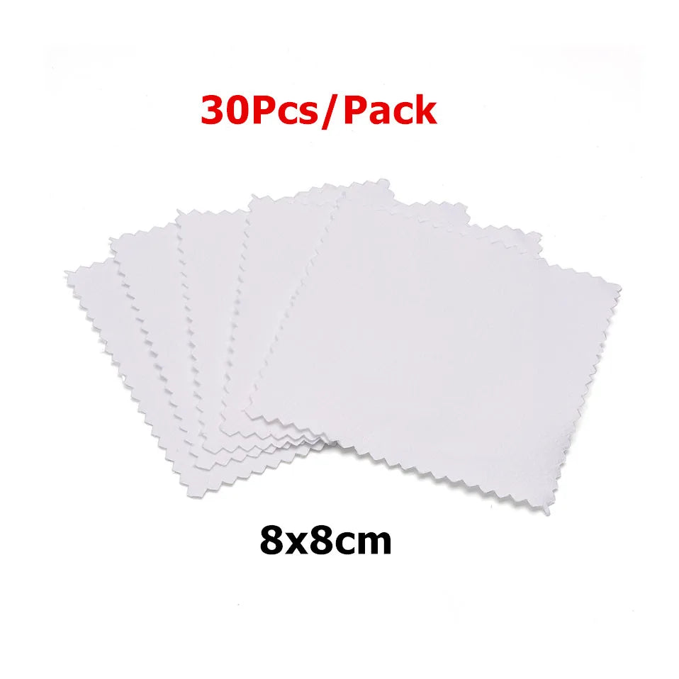 60mm 80mm 100mm Jewelry Polishing Cloth Double-Sided Cleaning Cloth for Gold Silver Jewelry Tools 10-30Pcs