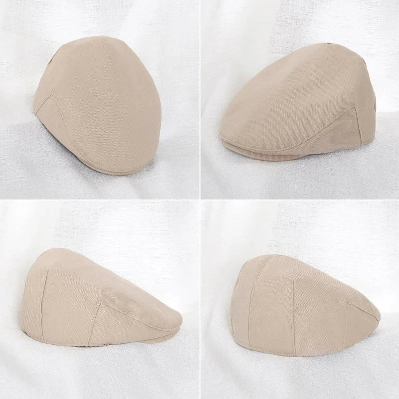 Autumn Baby Hat Solid Color Retro Beret Hats Boy Girl Newsboy Flat Cap Kids Fashion Accessories Toddler Infant Photography Props