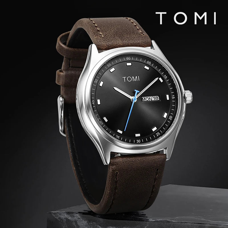 TOMI Minimalist Men's Watch Business Casual Men's And Women's Quartz Watch Fashionable And Versatile Calendar Quartz Watch