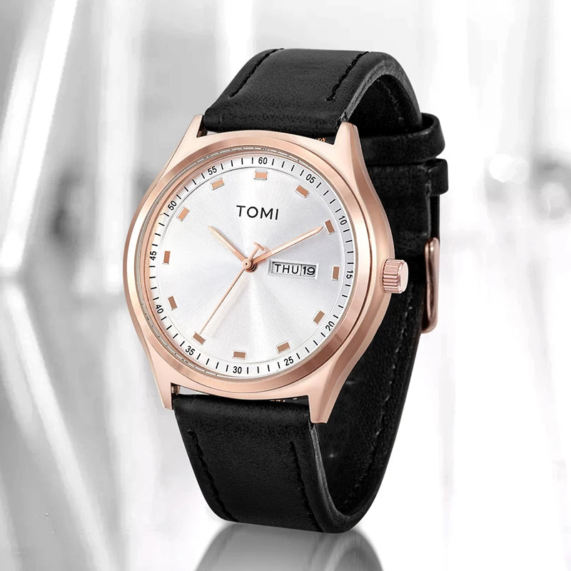 TOMI Minimalist Men's Watch Business Casual Men's And Women's Quartz Watch Fashionable And Versatile Calendar Quartz Watch