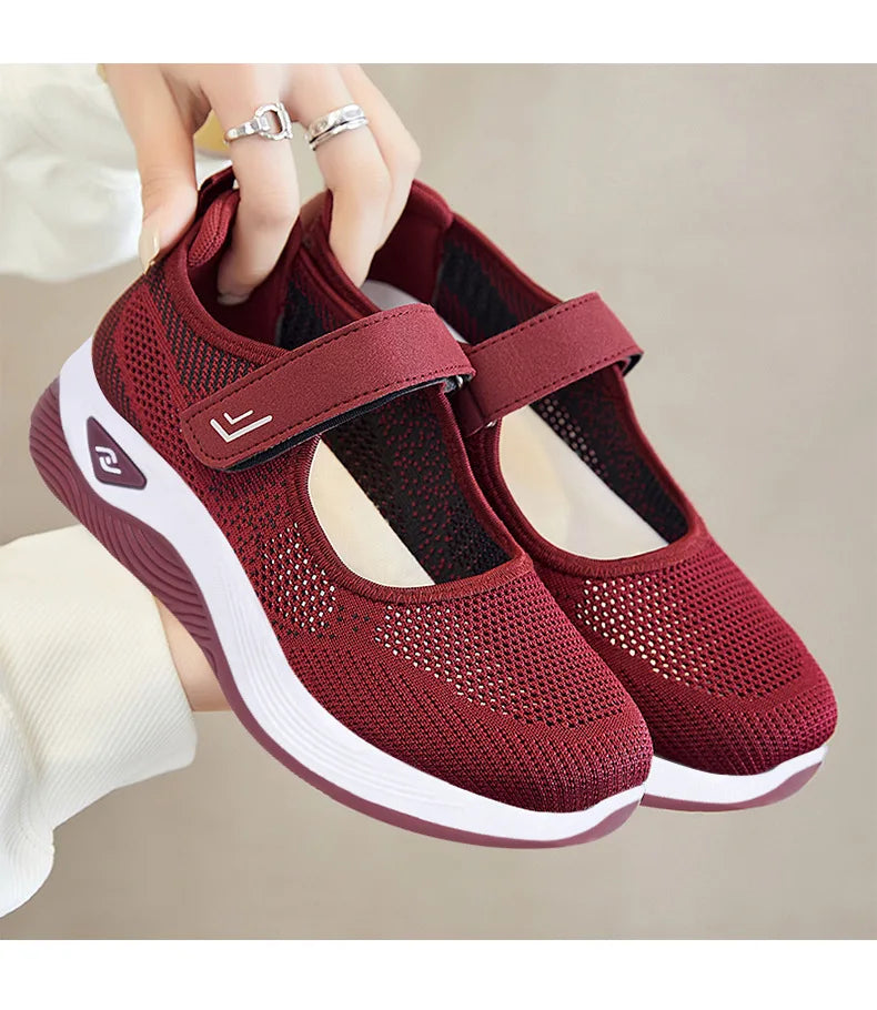 Running Sneakers Women Fashion Mesh Breathable Casual Wedge Platform Hiking Shoes Female Tenis Feminino Zapatillas Mujer2023