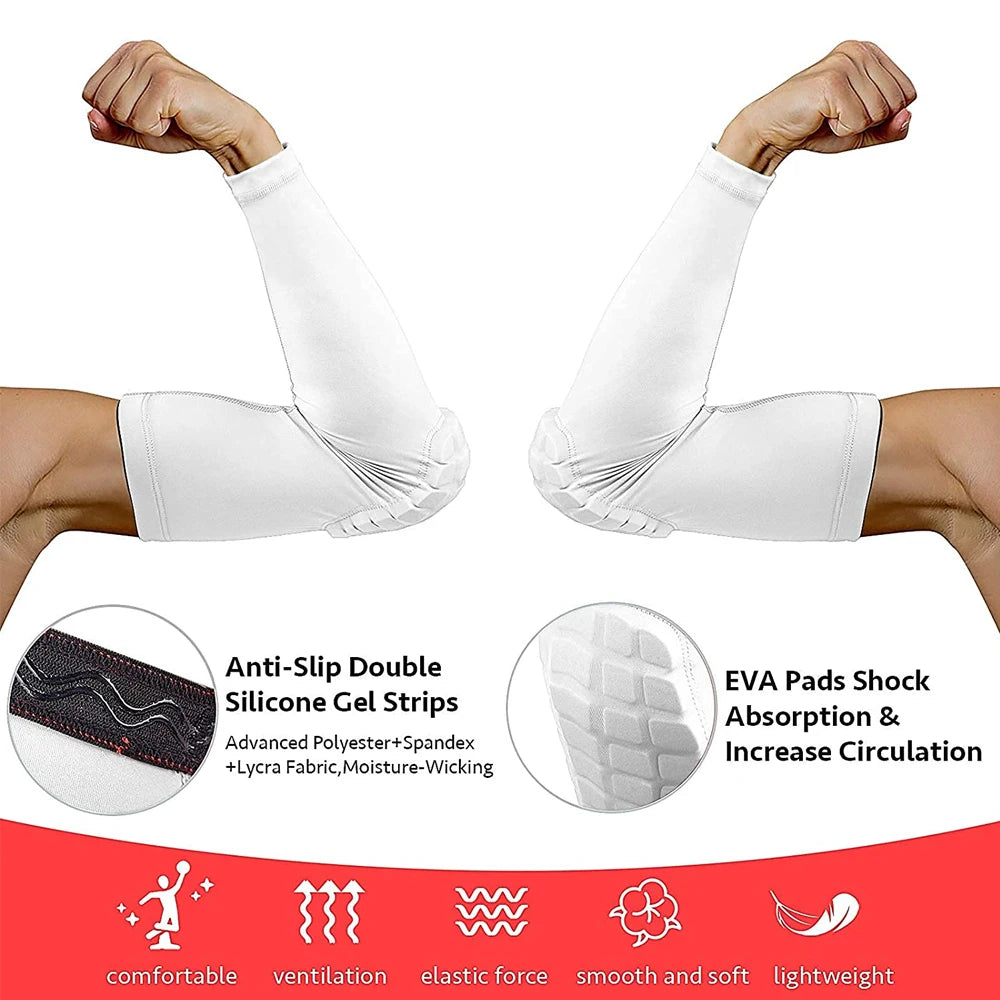 1Pcs Knee and Elbow Pads for Kids Youth Honeycomb Compression Sleeves Pads Guards Sports Protective Gear for Basketball,Football