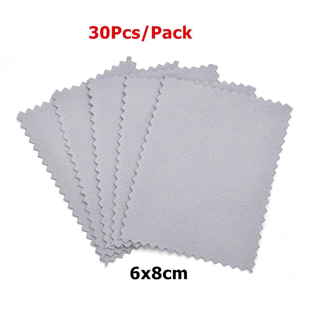 60mm 80mm 100mm Jewelry Polishing Cloth Double-Sided Cleaning Cloth for Gold Silver Jewelry Tools 10-30Pcs