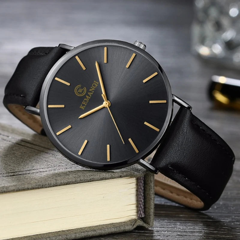 Mens Watches Top Luxury Brand Ultra thin Wrist Watch Men Watch Blue Glass Men's Watch Clock relogio masculino erkek kol saati