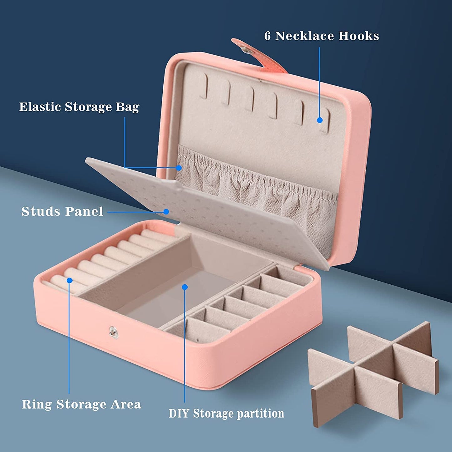 Korean Version Simple Ins Style Portable Jewelry Storage Box 2023 New High-end Exquisite Large Capacity Travel Jewelry Bag