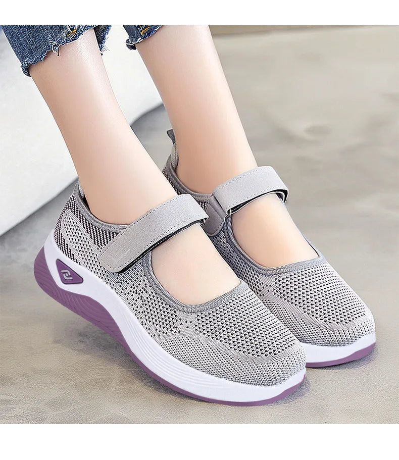 Running Sneakers Women Fashion Mesh Breathable Casual Wedge Platform Hiking Shoes Female Tenis Feminino Zapatillas Mujer2023