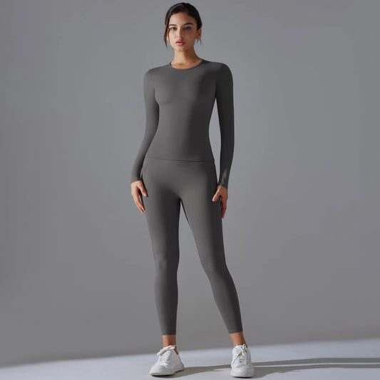 Women's tracksuit Yoga Set Breathable Gym Workout Top Solid Sexy Stretchy Leggings Sportswear Running Training Pants