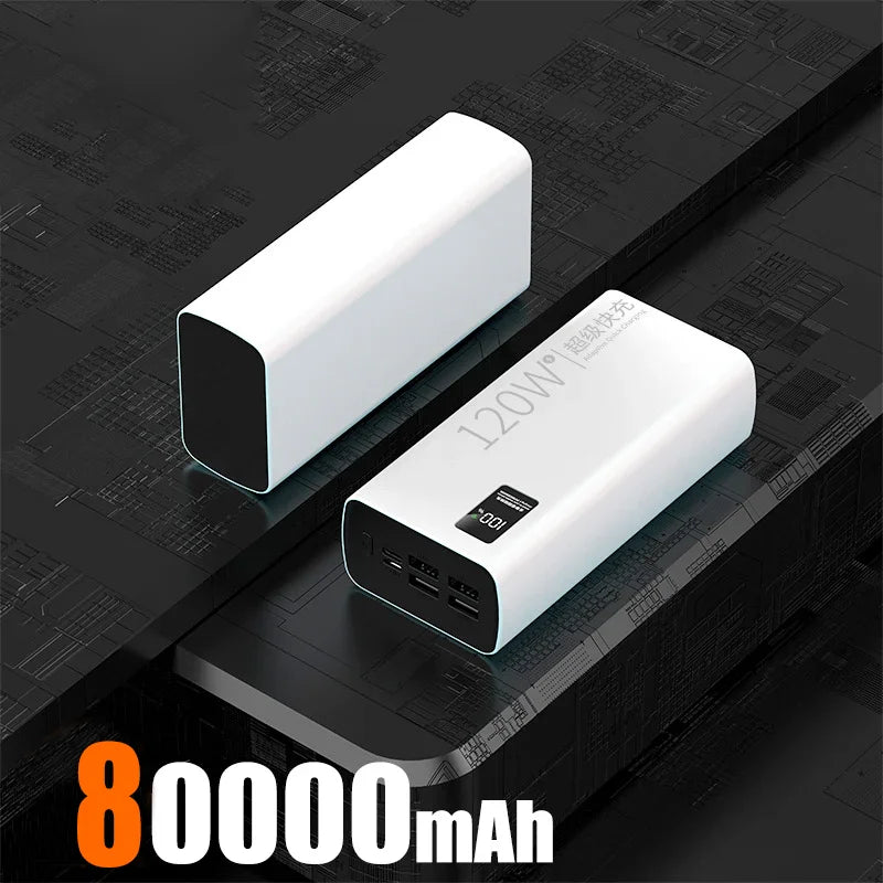 Xiaomi 80000mAh High Capacity Power Bank 120W Fast Charging Powerbank Portable Battery Charger For iPhone Samsung Huawei