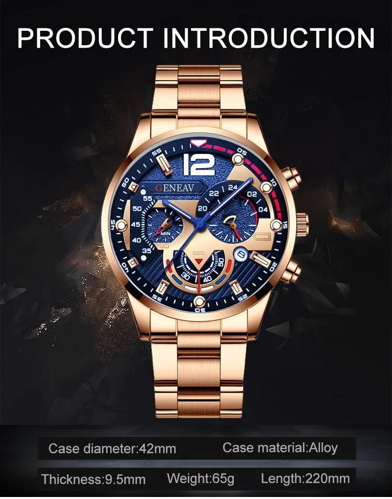 Fashion Men Black Stainless Steel Watch Luxury Calendar Quartz Wrist Watch Mens Business Watches for Man Clock Relogio Masculino