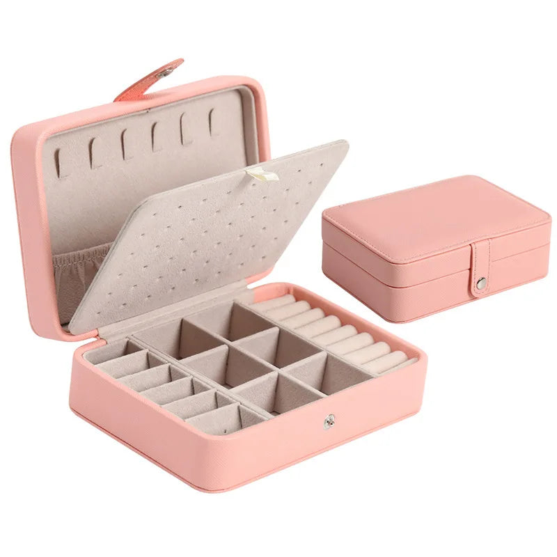 Korean Version Simple Ins Style Portable Jewelry Storage Box 2023 New High-end Exquisite Large Capacity Travel Jewelry Bag